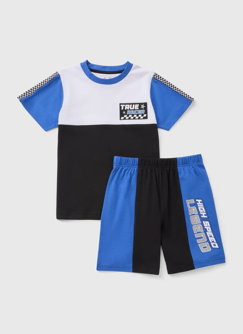Matalan Boys Black Motorsport Pyjama Set